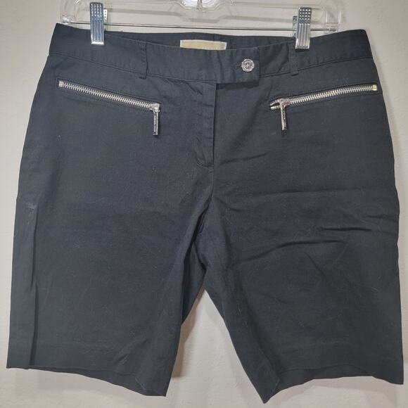 Michael Kors Shorts 6 Black Zipper Straight Leg Flat Front - Picture 1 of 7